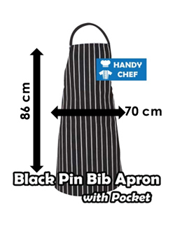 black pin Chef bib apron measurements