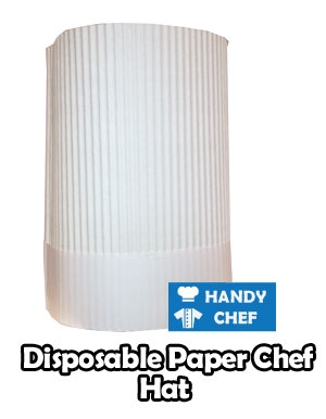 Professional disposable chef hat, kitchen white paper cooking top cap