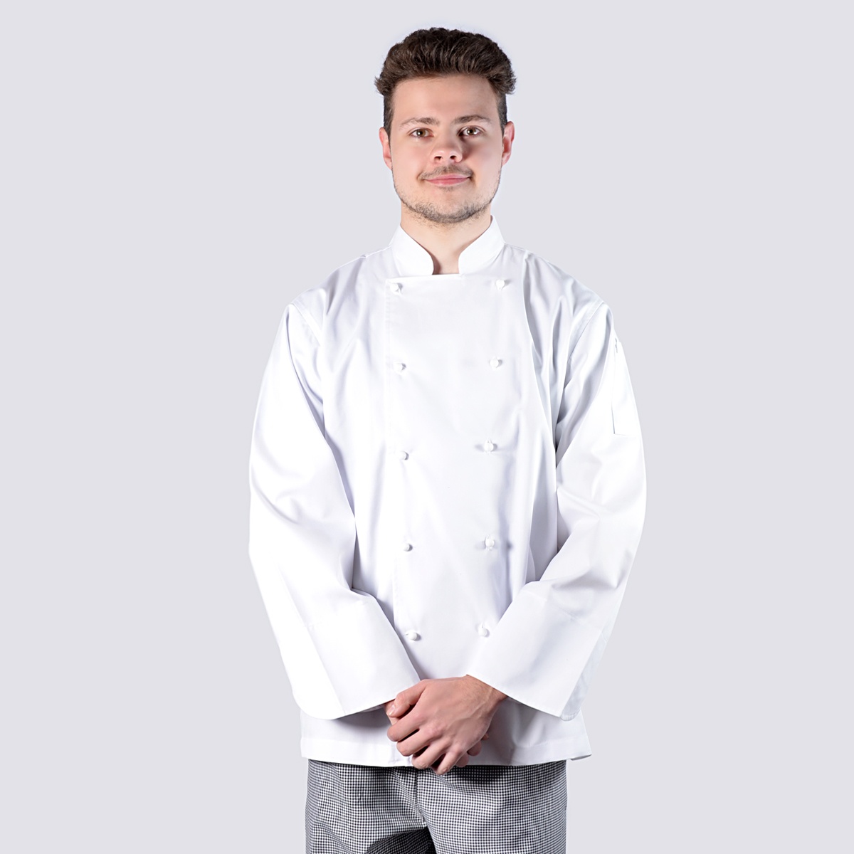 White Long Sleeves Luxurious 100% Cotton Chef Jackets with White Buttons