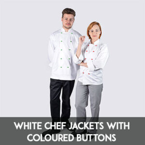 Coloured Chef Jackets with Coloured Buttons