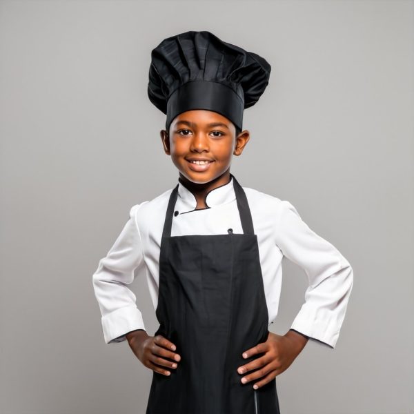 Kids Chef Black Apron and Chef Hat